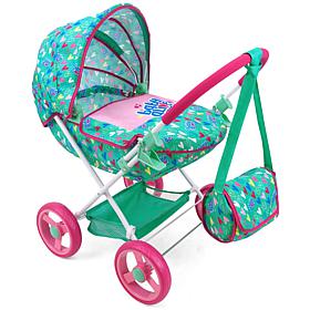 Baby Alive Deluxe Classic Doll Pram with Matching Diaper Bag - Green