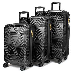 Badgley Mischka Contour 3-Piece Expandable Spinner Luggage Set