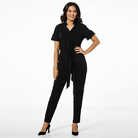 Badgley Mischka Moss Stretch Jersey Knit Jumpsuit