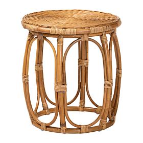 Bali and Pari Jayana Rustic Natural Rattan Round End Table
