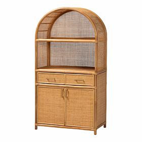 bali and pari Mairen Arched Rattan Storage Cabinet
