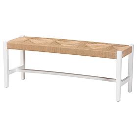 Bali and Pari Prita Bohemian Woven Dining Bench - White