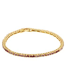BAUBLEBAR Bennett Goldtone Pink Stone 6-1/4" Tennis Bracelet