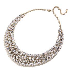 BAUBLEBAR Goldtone Clear Stone Cluster Statement Choker Necklace