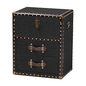 Baxton Studio Agatha Vintage Storage Trunk with Canvas and Wood Frame