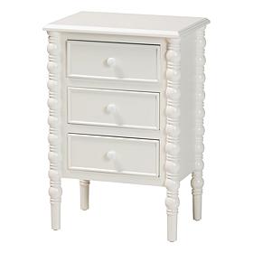 Baxton Studio Malinda Classic Wood End Table with 3 Storage Drawers