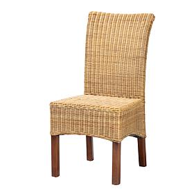 Baxton Studio Shamara Modern Bohemian Rattan and Wood Dining Chair