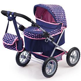 Bayer: Baby Doll Pram - Adjustable Trendy Stroller, Pink/Blue