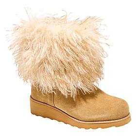 BEARPAW® Janell Curly Faux Fur and Suede Boot