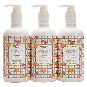 Beekman 1802 3-pack Goat Milk Hand & Body Wash - Peach Lychee