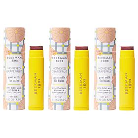 Beekman 1802 Honeyed Grapefruit Goat Milk Tinted Lip Balm Trio