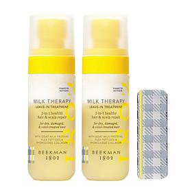 Beekman 1802 Milk Therapy Leave-in Hair Treatment 2pk with Hair Clip
