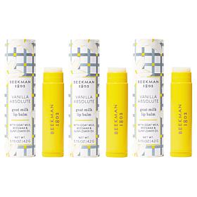 Beekman 1802 Vanilla Absolute Goat Milk Lip Balm Trio