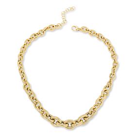 Bellezza 18" Bronze Striped Graduated Rolo-Link Necklace