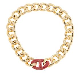 Bellezza 18" Resin Clasp Bronze Curb-Link Necklace