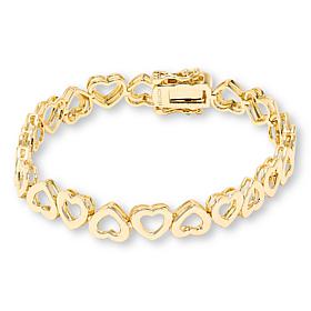 Bellezza Bronze Alternating Open Heart Bracelet