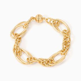 Bellezza Bronze Double Oval Link Bracelet w/ Magnetic Clasp