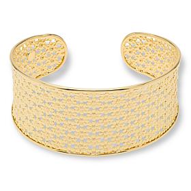 Bellezza Bronze Floral Cutout Flat Bangle Cuff