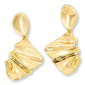 Bellezza Bronze Goldtone Wavy Drop Earrings
