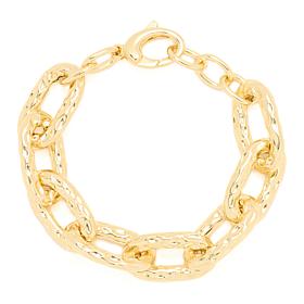 Bellezza Bronze Hammered Oval Link Bracelet