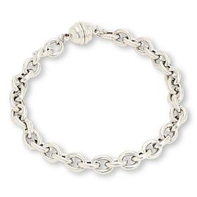 Bellezza Bronze Oval Rolo Chain Magnetic Clasp Bracelet