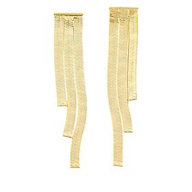 Bellezza Bronze Polished Herringbone Drape Earrings