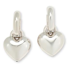 Bellezza Bronze Polished Hoop Earrings with Detachable Charm Drop