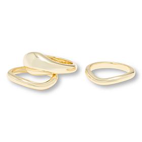 Bellezza Bronze Polished Puffy Ring 3-piece Set