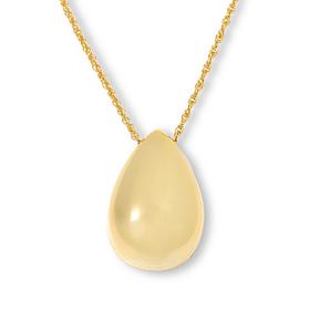 Bellezza Bronze Puffy Teardrop Pendant with Adjustable 19" Chain