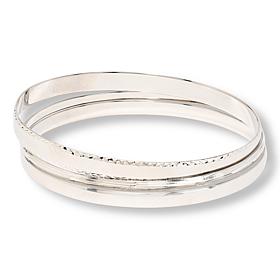 Bellezza Bronze Set of 3 Polished and Diamond-Cut Bangle Bracelets