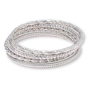 Bellezza Bronze Set of 4 Textured Slip-On Bangles