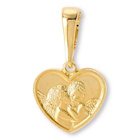 Bellezza Cupid Psyche Polished Text Heart Pendant