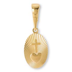 Bellezza Polished Sacred Heart Oval Pendant
