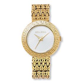Bellezza Women's Sunray Dial Byzantine Chain Bracelet Watch