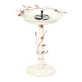 Belmont Gardens Spetta Solar Metal Bird Bath Fountain