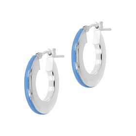 Bianca Milano Sterling Silver Enamel Hoop Earrings