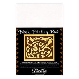 Black Ink Thai Mulberry Block Printing Paper Packs Unbleached 