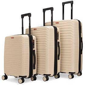 Bobcat Excavator 3 Piece Expandable Hardside Luggage Set with TSA Lock