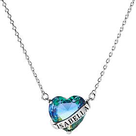 Bold Name Wrapped Iridescent Heart Personalized Necklace