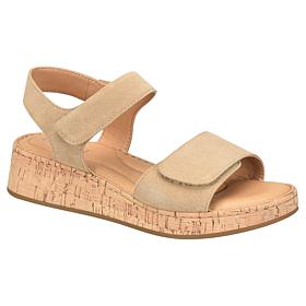 Born Cabanas Suede Sandal with Cork Wedge 
