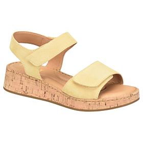 Born Cabanas Suede Sandal with Cork Wedge 