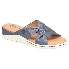 Born Mya Knotted Twist Leather Slide Sandal