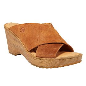 Born® Nora Handcrafted Leather/Suede Wedge Sandal