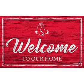 Boston Red Sox Team Color Welcome Sign - 11x19"