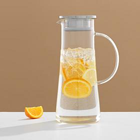 Breeze Glass 50 oz. Water Pitcher with Stainless Steel Lid