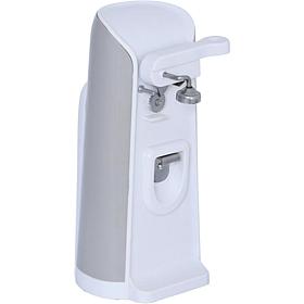 Brentwood Can Opener with Bottle Opener and Knife Sharpener - White