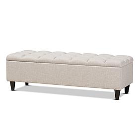 Brette Fabric Upholstered Storage Bench Ottoman