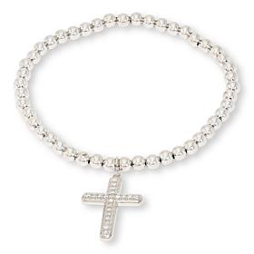 Bright Halo Lab Grown Diamonds 0.25ctw Cross-Design Stretch Bracelet