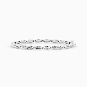 Bright Halo Lab Grown Diamonds 0.50 ctw Pave Detail Twist Bracelet,...