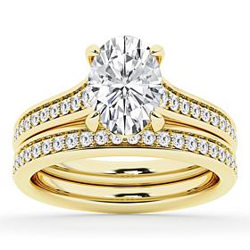 Bright Halo Lab Grown Diamonds 14K 2.5ctw Oval Bridal Set